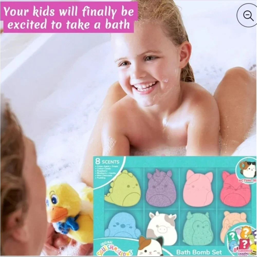Squishmallow Bath Bomb Set (8 Count) with Surprise Charms NWT